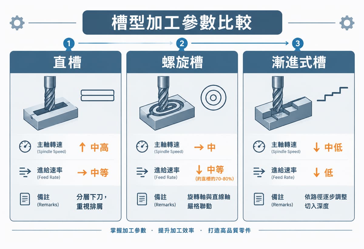 槽型加工參數比較