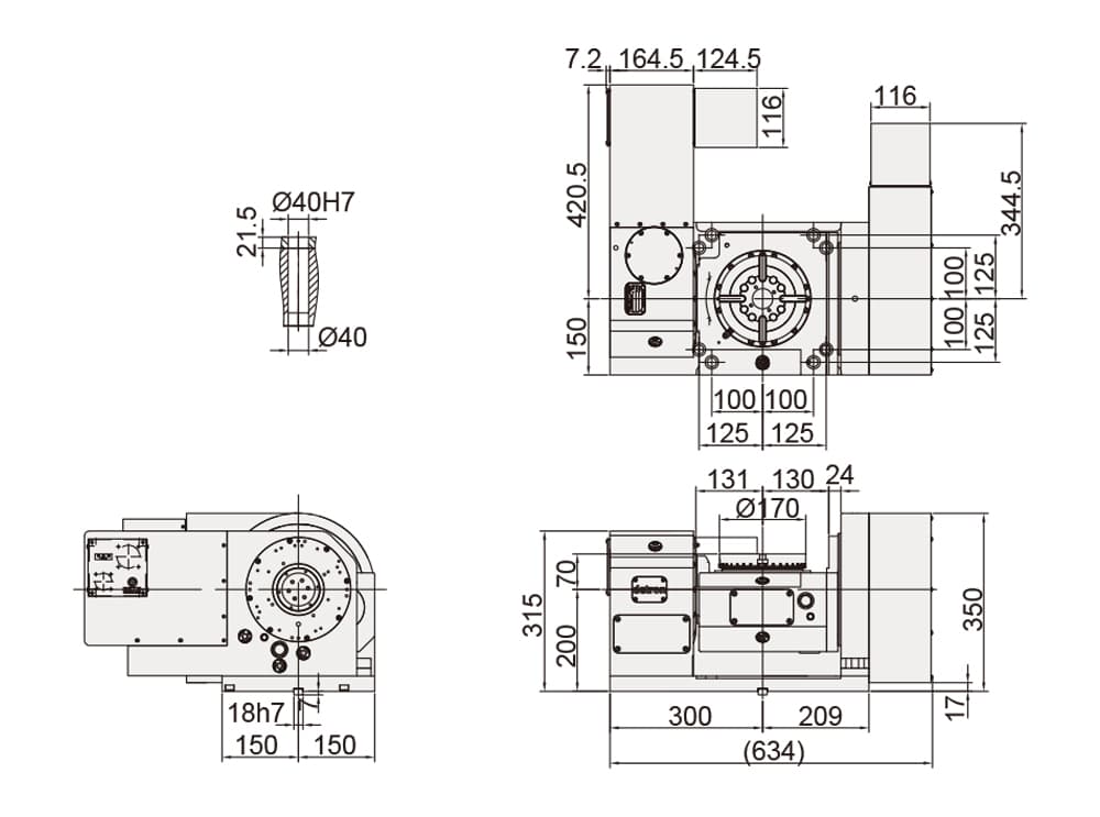 Roller Gear Cam Drive Tilting Rotary Table ø170