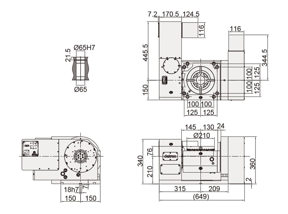 Roller Gear Cam Drive Tilting Rotary Table ø210