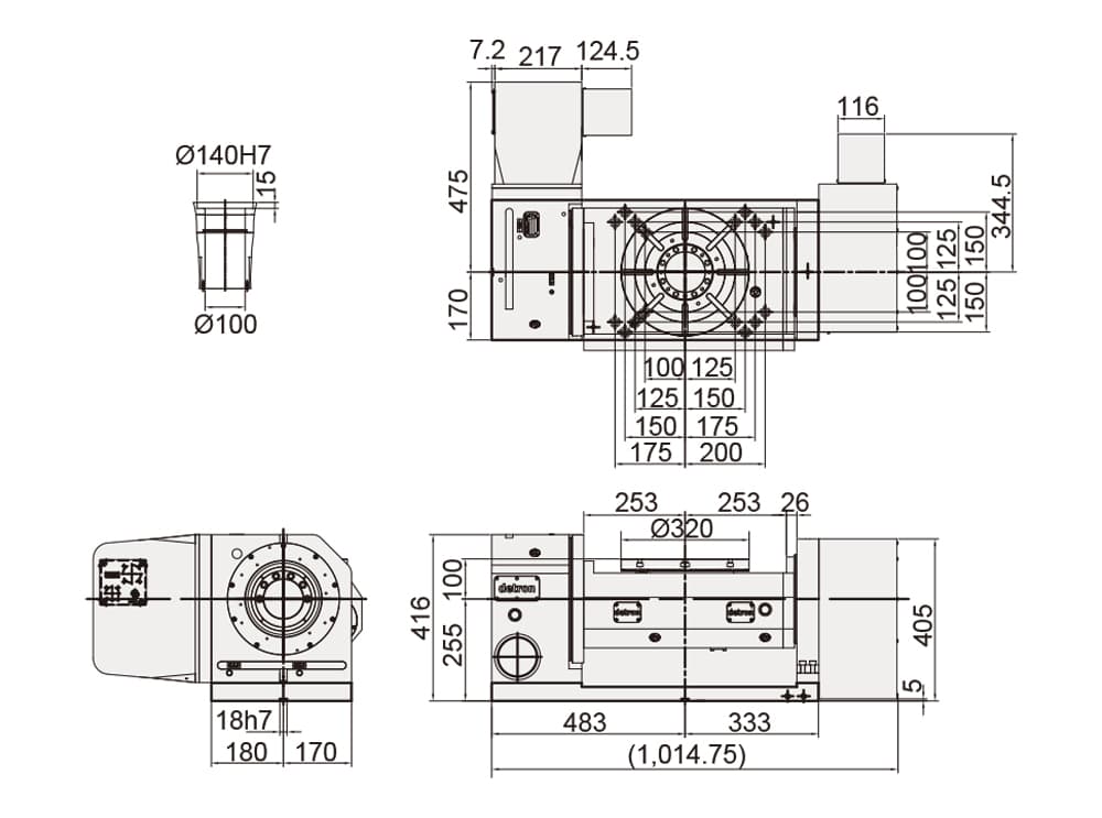 Roller Gear Cam Drive Tilting Rotary Table ø320