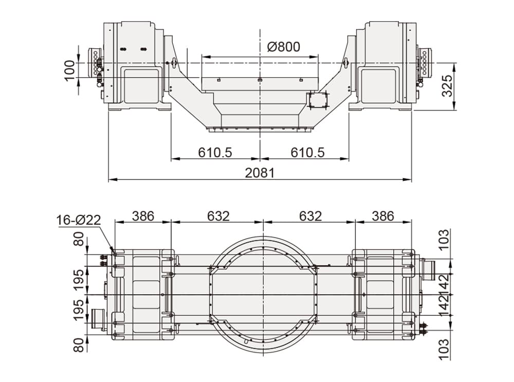 DDM Trunnion Tilting Rotary Table ø800