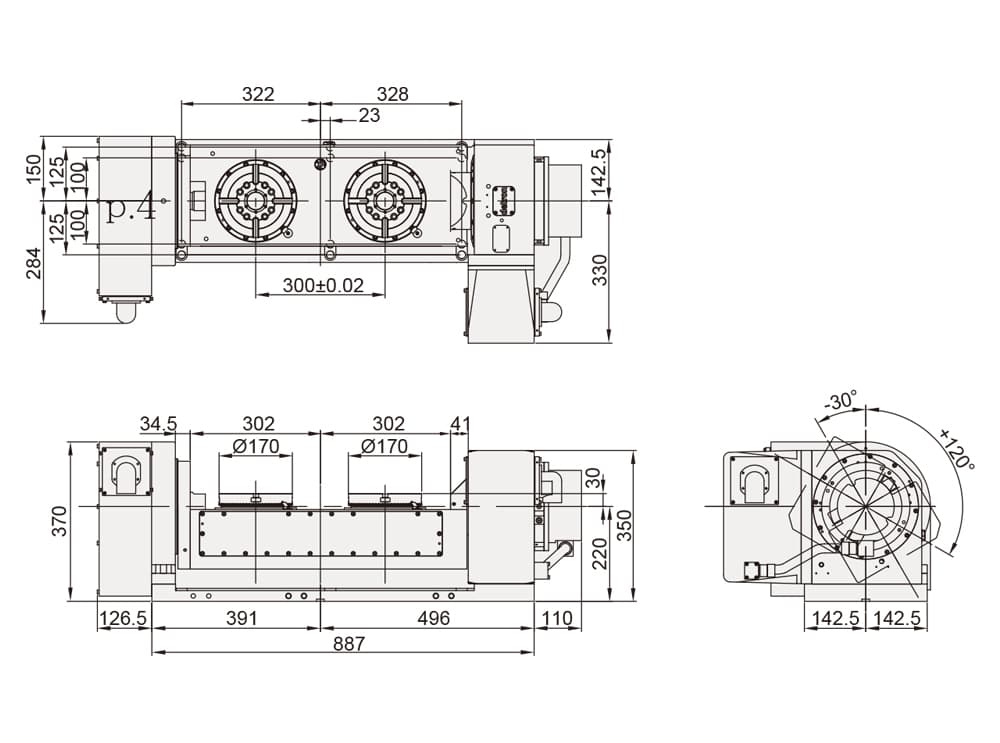 Multi Spindle Tilting Rotary Table ø170