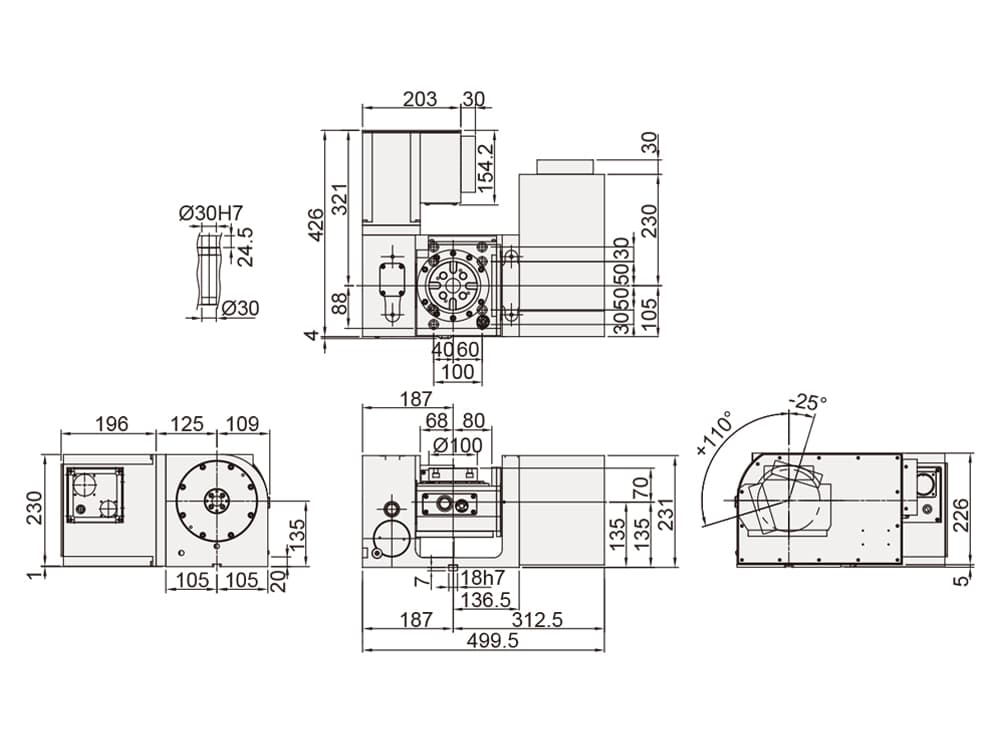 CNC Tilting Rotary Table ø100