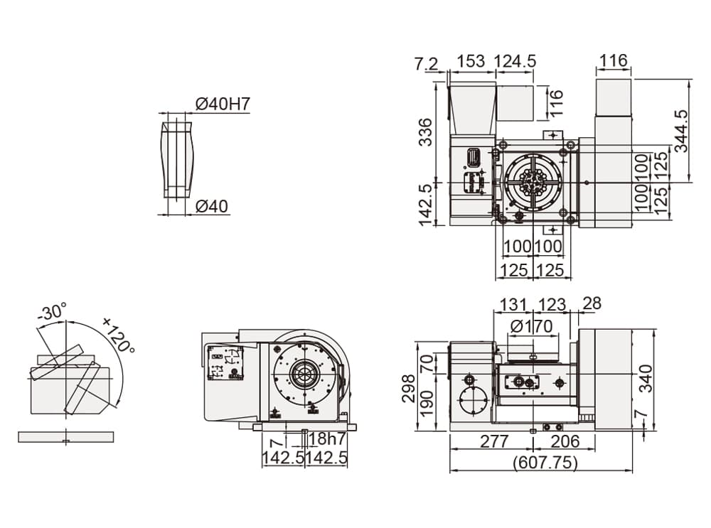CNC Tilting Rotary Table ø170