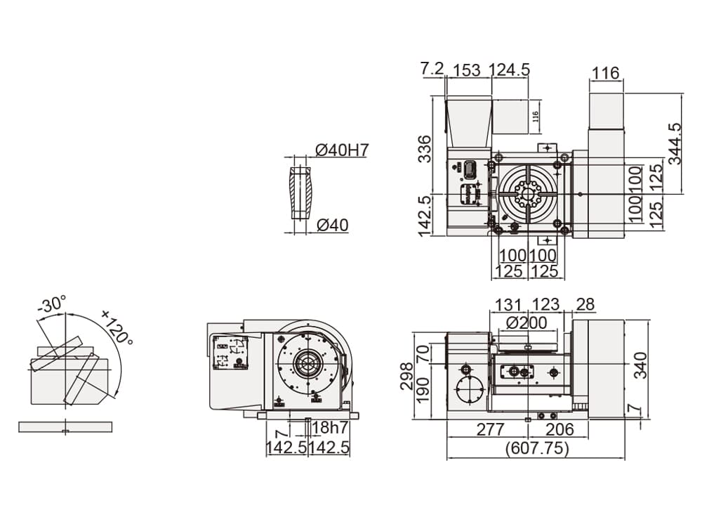 CNC Tilting Rotary Table ø200