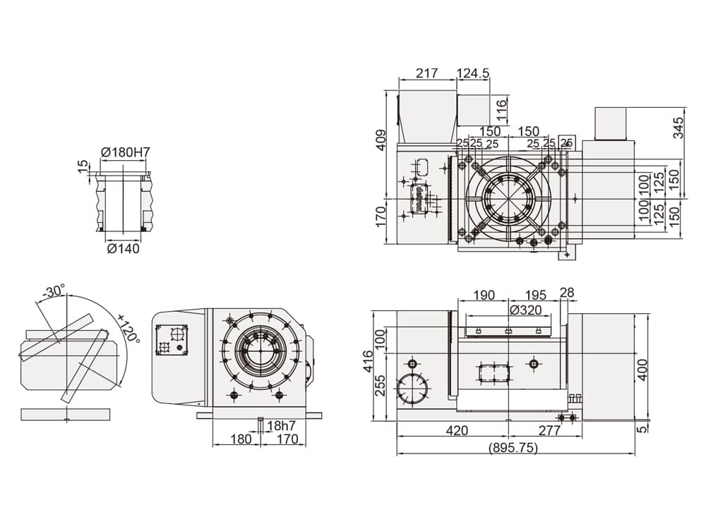 CNC Tilting Rotary Table ø320