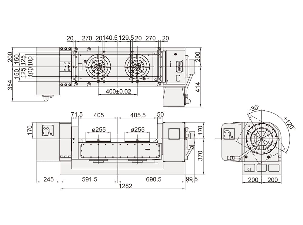Multi Spindle Tilting Rotary Table ø255