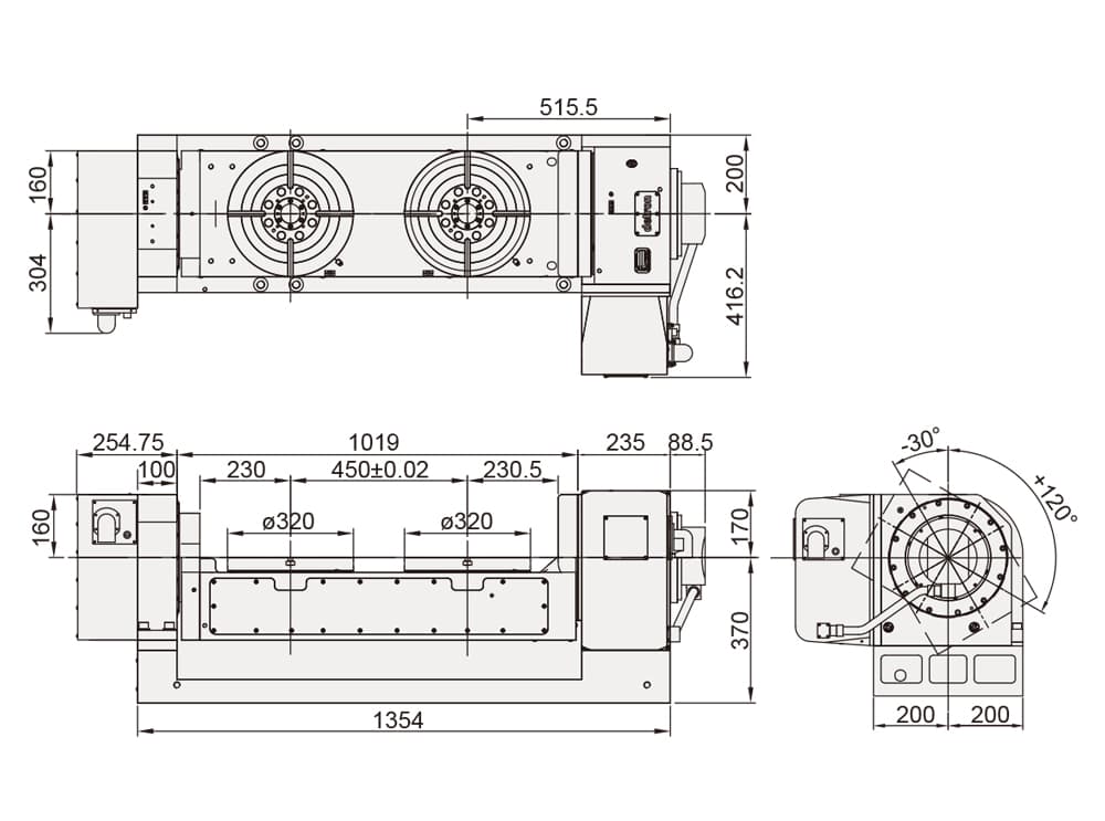 Multi Spindle Tilting Rotary Table ø320