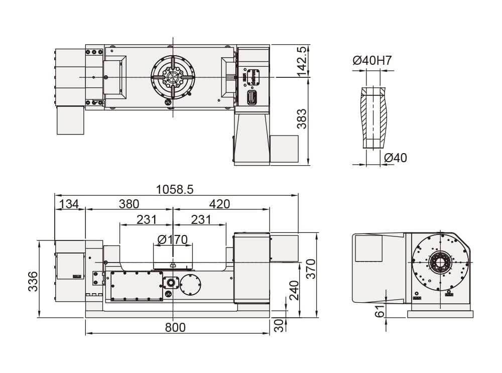 CNC Trunnion Tilting Rotary Table ø170