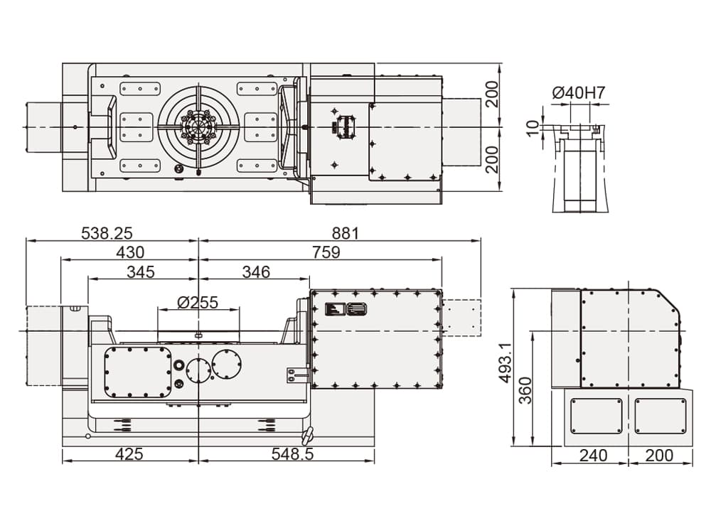 CNC Trunnion Tilting Rotary Table ø225