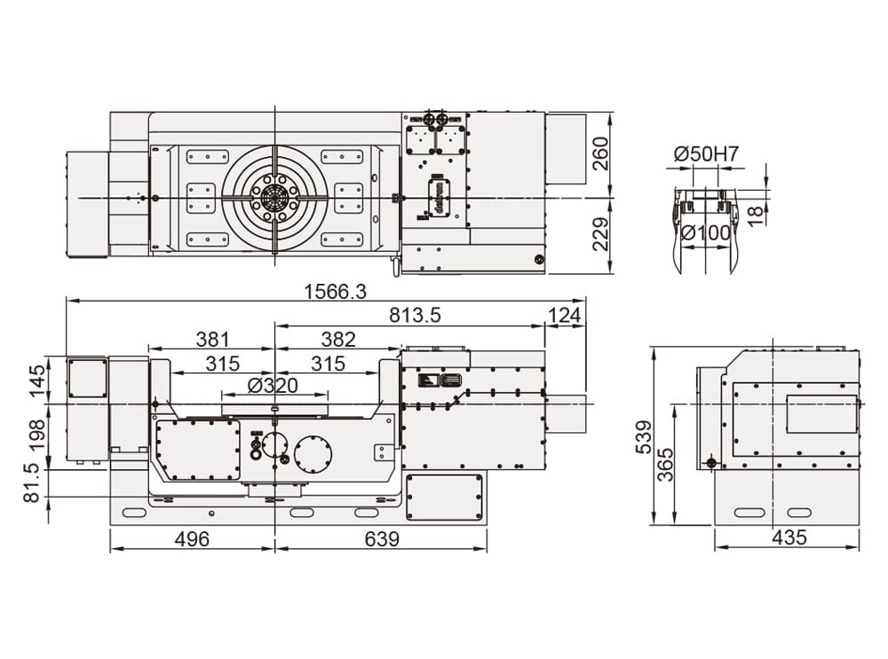 CNC Trunnion Tilting Rotary Table ø320