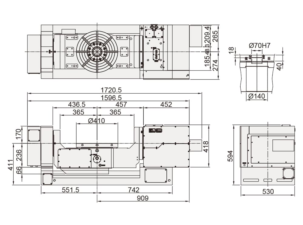 CNC Trunnion Tilting Rotary Table ø410