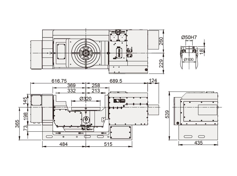 CNC Trunnion Tilting Rotary Table ø320