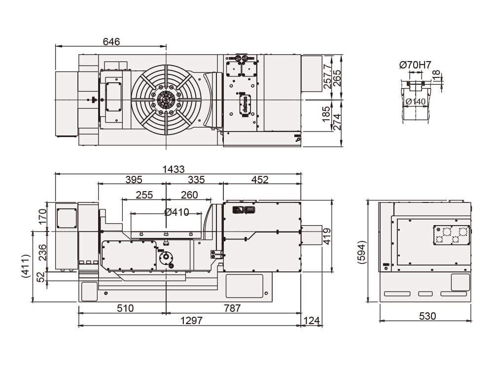 CNC Trunnion Tilting Rotary Table ø410
