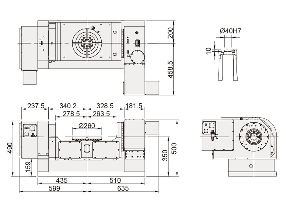 Roller Gear Cam Drive Tilting Rotary Table ø260