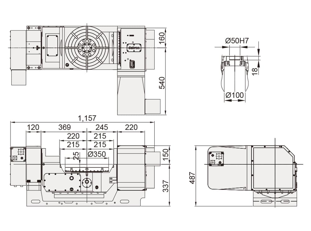 Roller Gear Cam Drive Tilting Rotary Table ø350